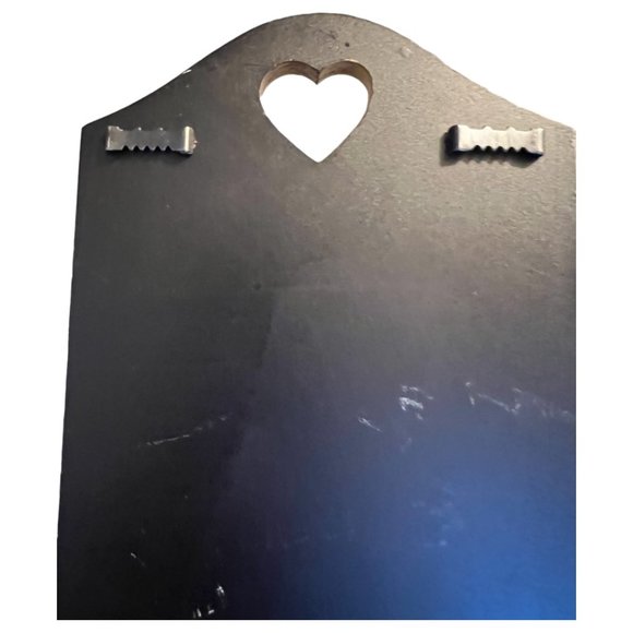 Handpainted Wooden Mail Caddy Heart Cutout Scalloped Edge Attached Hangers 18" T - Picture 12 of 12